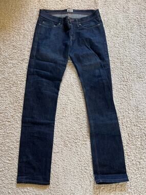 Naked & Famous Denim Weird Guy Deep Indigo Selvedge Jeans Size 32